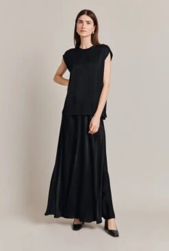Adrianna Satin Maxi Skirt Black 8 Adrianna Satin Maxi Skirt Black -Top Sell Dress Sales Store S06G008 A01 28497 650px 964px