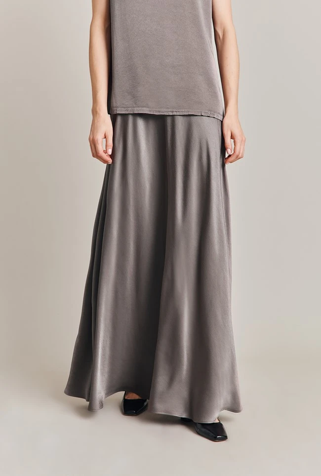 Adrianna Satin Maxi Skirt Grey 2 Adrianna Satin Maxi Skirt Grey - Image 2