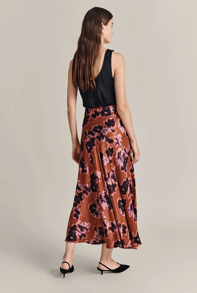 Mariana Midi Skirt Rust Ikat Print 4 Mariana Midi Skirt Rust Ikat Print - Image 4