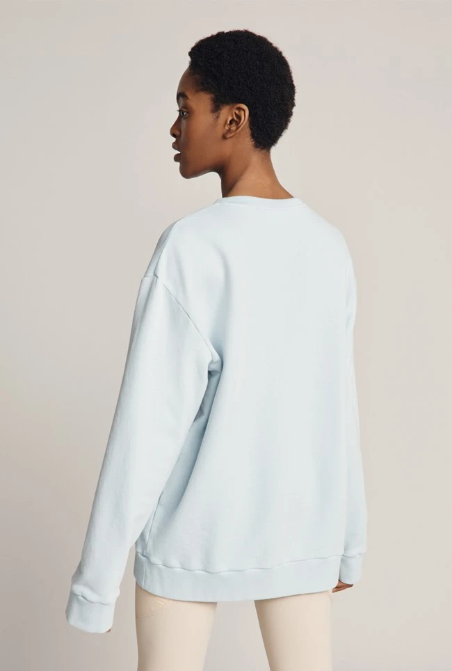 Organic Longline Sweatshirt Pale Blue 5 Organic Longline Sweatshirt Pale Blue - Image 5