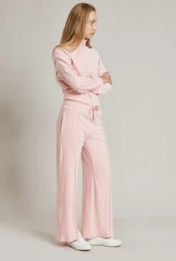 Wide Leg Velour Pant Pink -Top Sell Dress Sales Store V02G021 H44 24634 650px 964px