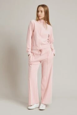 Wide Leg Velour Pant Pink -Top Sell Dress Sales Store V02G021 H44 24635 650px 964px