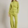 Wide Leg Velour Pant Green