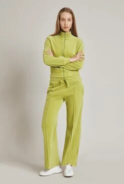 Wide Leg Velour Pant Green -Top Sell Dress Sales Store V02G021 J30 24630 650px 964px